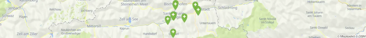 Kartenansicht für Apotheken-Notdienste in der Nähe von Wagrain (Sankt Johann im Pongau, Salzburg)